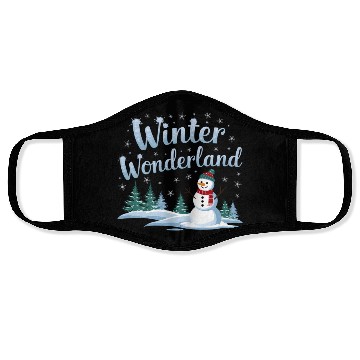 Discover christmas snowman winter wonderland Face Masks