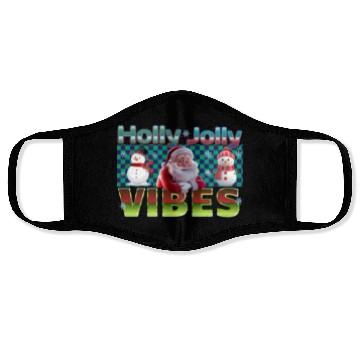 Discover Holly Jolly Vibes Christmas Design Face Masks