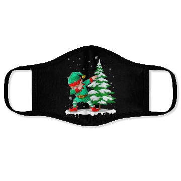 Discover Dabbing Elf Christmas Tree Lights Xmas Family Face Masks