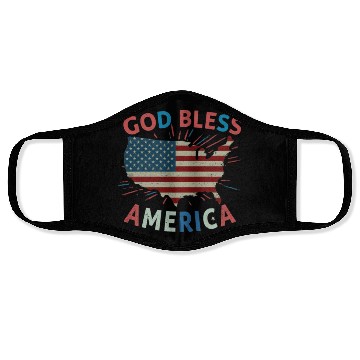 Discover God Bless America Face Masks Design