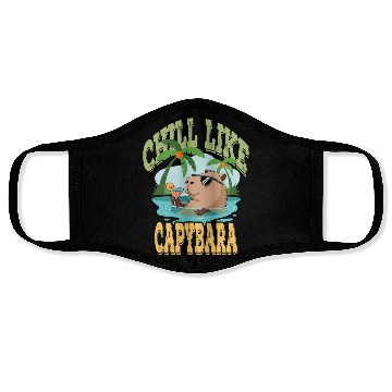 Discover gift idea funny quote zen design Capybara Face Masks
