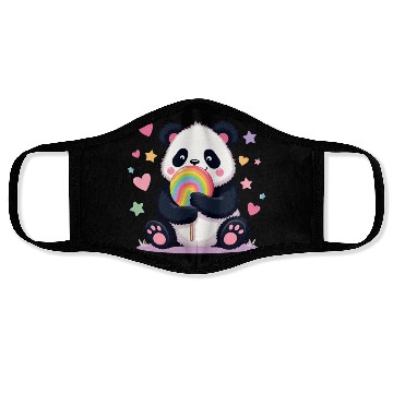 Discover Chubby Panda with Rainbow Lollipop Face Masks