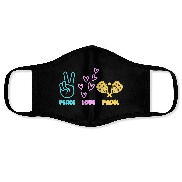 Discover Padel Tennis peace love padel design Face Masks