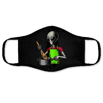 Discover Grey Alien Cook Face Masks