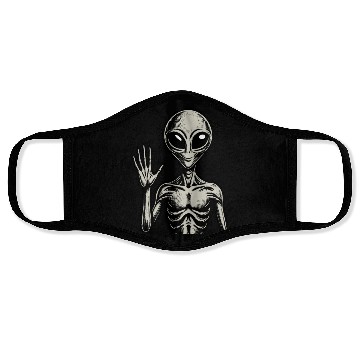 Discover Grey Alien hello Face Masks