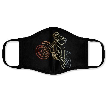 Discover Motocross One Line Drawing Face Masks