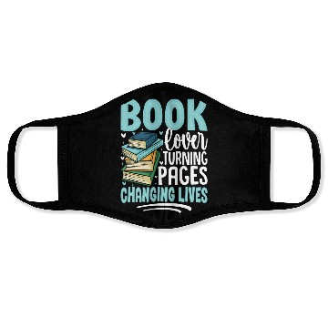 Discover Book Lover Turning Pages Changing Lives Design Face Masks