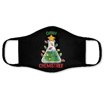 Discover Science Teacher Oh Chemistree Chemistry Christmas Face Masks