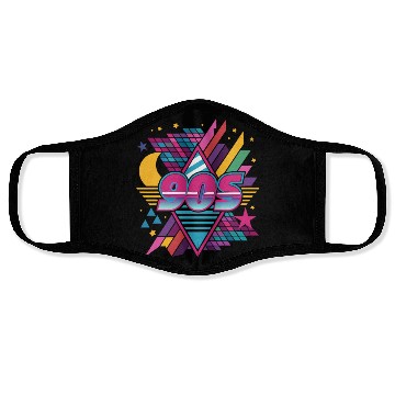 Discover Retro 90s Geometric Neon Design Face Masks