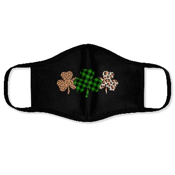 Discover St Patricks Day Lucky Irish Green Plaid Shamrock Face Masks