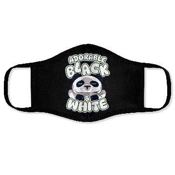 Discover Adorable Black And White Panda Bear Friend Lover Face Masks
