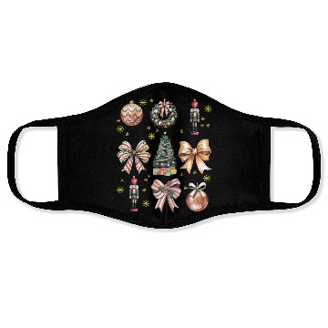 Discover Christmas Coquette Bow, Cute Christmas Tree Face Masks