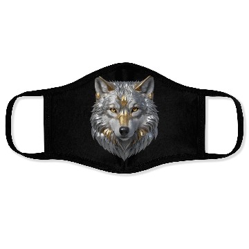 Discover Noble Golden Wolf Face Masks