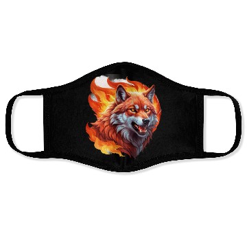 Discover Fiery Wolf with Bright Eyes Face Masks