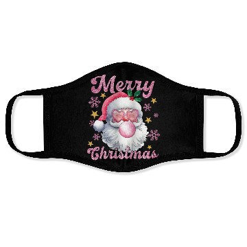 Discover Merry Christmas, Christmas Vingtage, Preppy Santa Face Masks