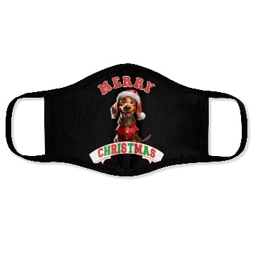 Discover Merry Christmas Dachshund cute Santa Dog Face Masks
