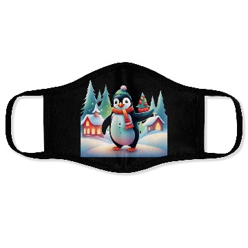 Discover Christmas Merry Christmas For Gift Penguin Snowman Face Masks