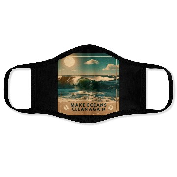 Discover Make Ocean Clean Again - Bold & Inspiring Design Face Masks