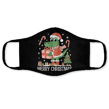 Discover Christmas Alligator - Cute Holiday Design Face Masks