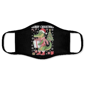Discover Christmas Alligator Cheer Face Masks