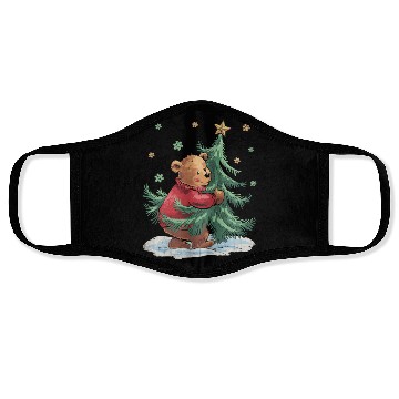 Discover Cute Bear with Christmas Tree Face Masks