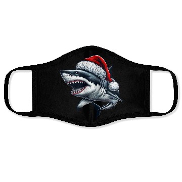 Discover Santa Shark Christmas Face Masks