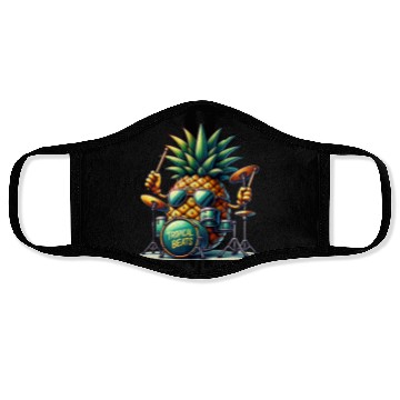 Discover Tropical Beats Pineapple Drummer Vibe Face Masks