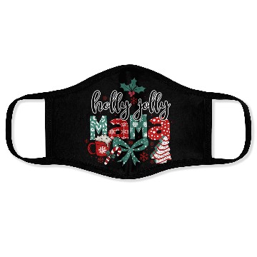 Discover Holly Jolly Mama Coquette Bow Christmas Face Masks