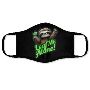 Discover Angry Sloth Leaf me Alone funny Face Masks