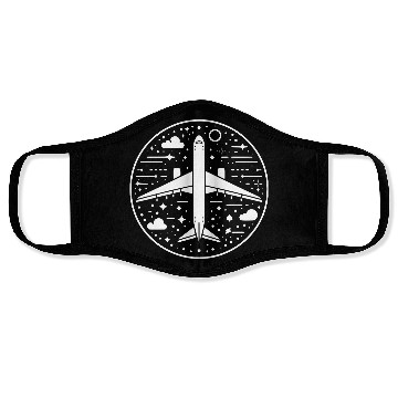 Discover Minimalistic Vector Passenger Aircraft path28 Face Masks