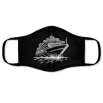 Discover Minimalistic Vector Cruise Ship path6 Face Masks