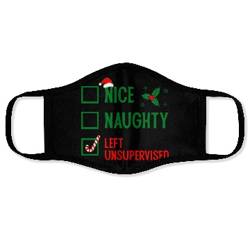 Discover Left Unsupervised Christmas Checklist Face Masks