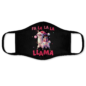 Discover Fa La La La Llama, Merry Christmas Face Masks