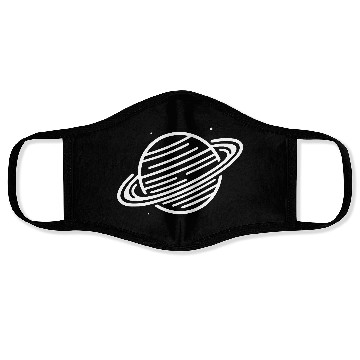 Discover Minimalistic Saturn Planet Space Vector path35 Face Masks