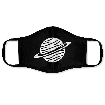 Discover Minimalistic Saturn Planet Space Vector path38 Face Masks