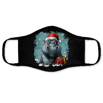 Discover Hippo Christmas Face Masks