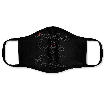 Discover Dynamic Purrfect Baseball Cat Black Line Art Face Masks