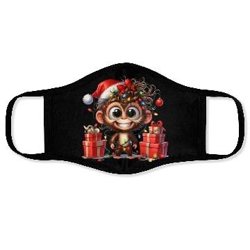 Discover Christmas Merry Christmas For Gift Monkey Face Masks