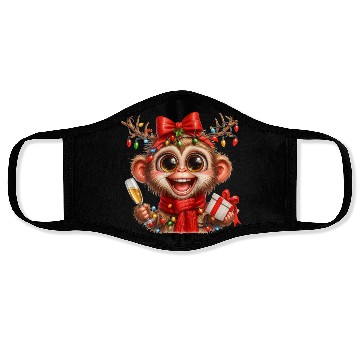 Discover Christmas Merry Christmas For Gift Monkey Face Masks