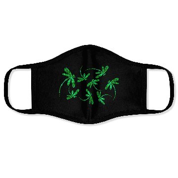 Discover Dragonfly Electric Green Frenzy Face Masks