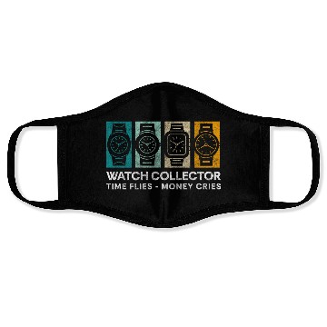 Discover Watch Collector Watchmaker Time Old School Face Masks