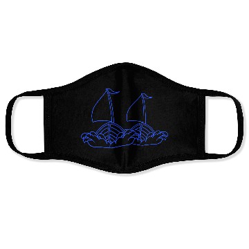 Discover 2 Sailing Ships Comic Cartoon Style Team Competiti Face Masks