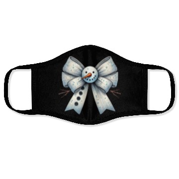 Discover Snowman Coquette Bow, Merry Christmas Face Masks