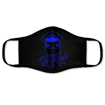 Discover Old Octopus Octopus Cephalopod Funny Captain Squid Face Masks