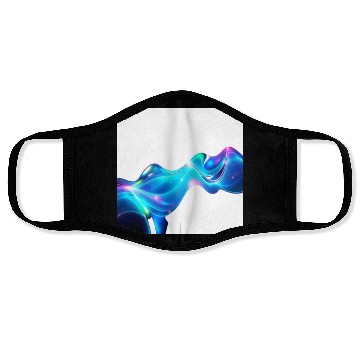 Discover Abstract Digital Waves Face Masks
