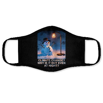 Discover Frosty Snowman Under Street Lights Christmas Face Masks
