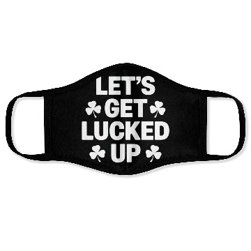 Discover St Patrick's Day Let's Get Lucked Up Irish Clover Face Masks