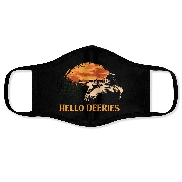 Discover Hello DEERies Deer Hunting Elk Hunter Friends Funn Face Masks