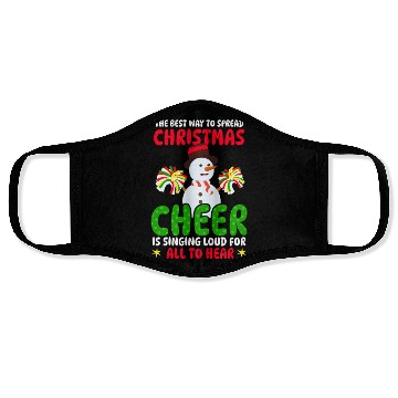 Discover Christmas Cheerleader Christmas Cheer Loud Hear Face Masks