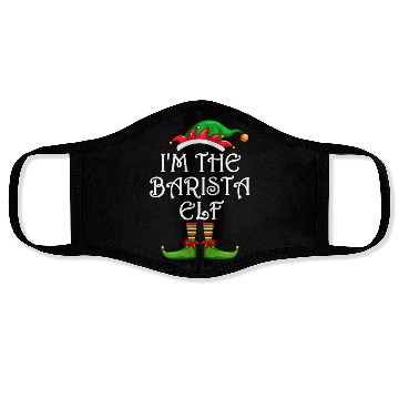 Discover I'm The Barista Elf Face Masks Matching Family